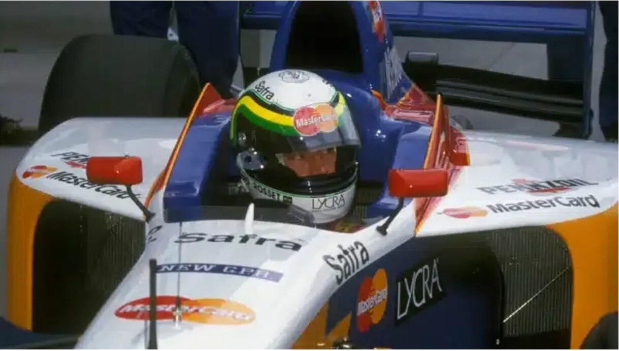 Ricardo Rosset in the cockpit of the MasterCard Lola T97/30